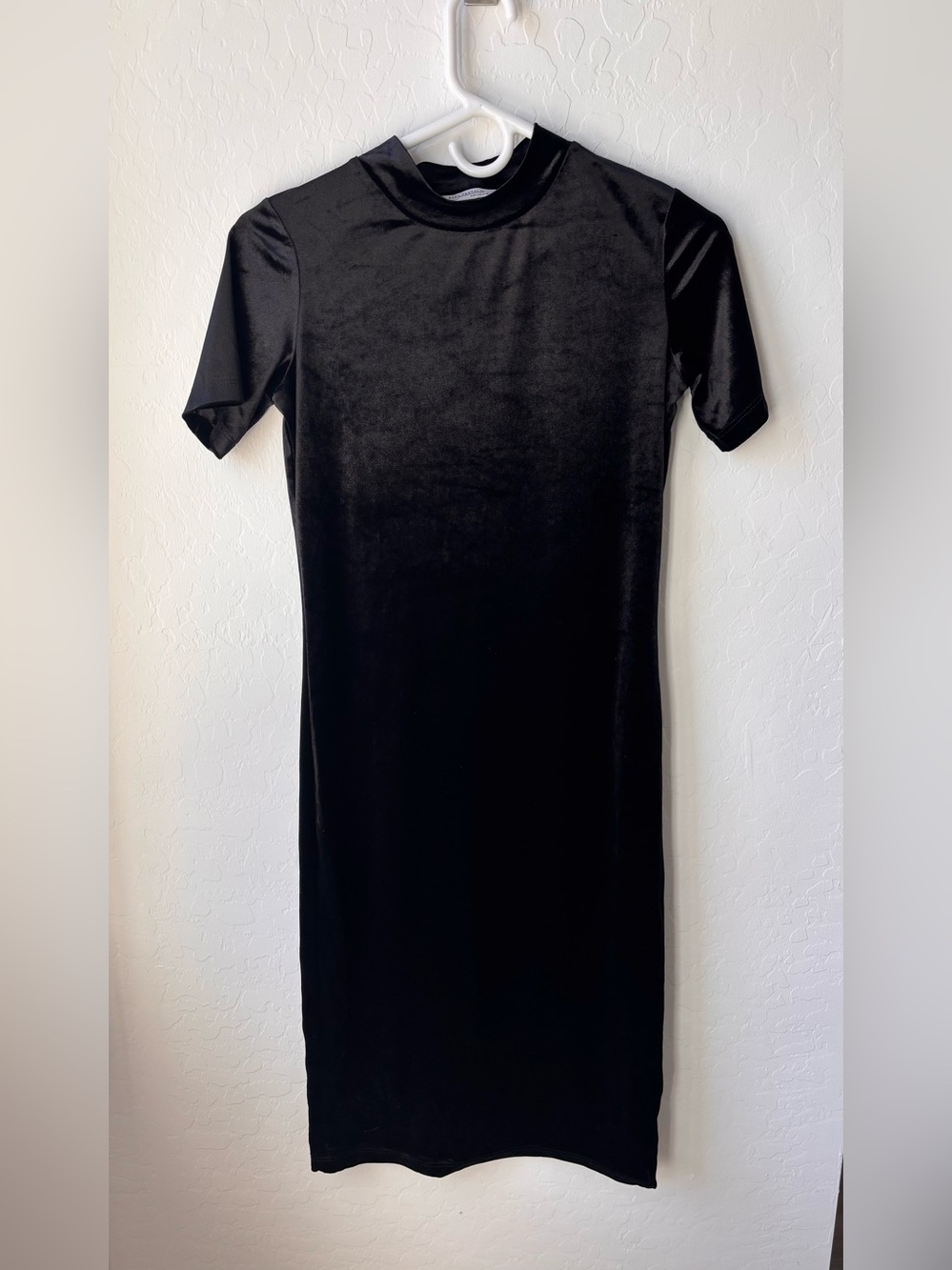 Classic Black Velvet Midi Dress